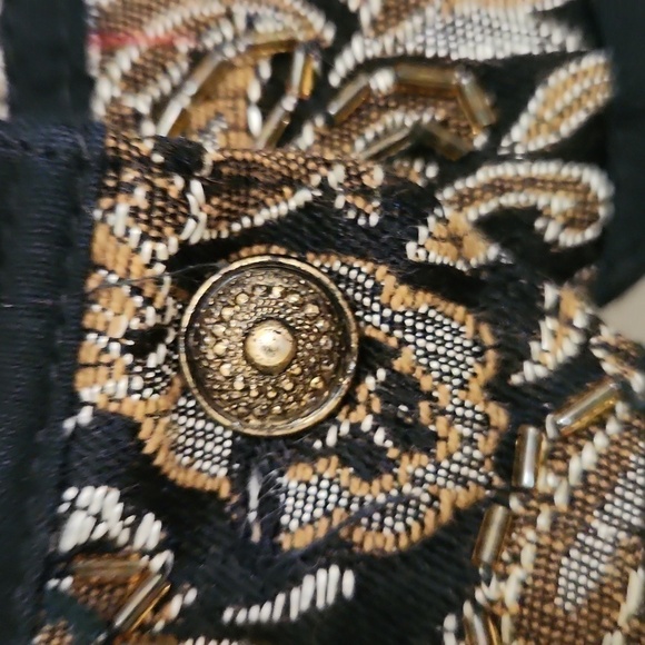 Vintage Beaded Vest Jane Ashley Size Large Retro Glam Maximalist Collegiate - Picture 4 of 9